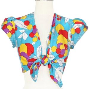 Trashy Diva Multicolor Floral Tie-Front Top